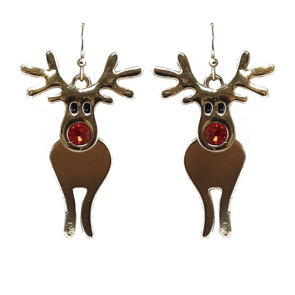 Rudolph the red nose reindeer earrings